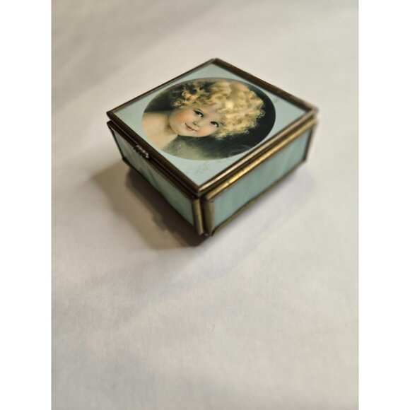 Vintage Bessie Pease Gutmann Brass & Glass Trinket Box‎ With Victorian Design - Picture 4 of 9